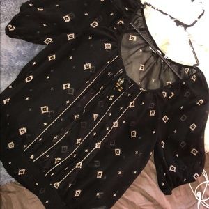 Maurices Black and Gold Flecked Blouse